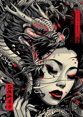 Asian Dragon Geisha