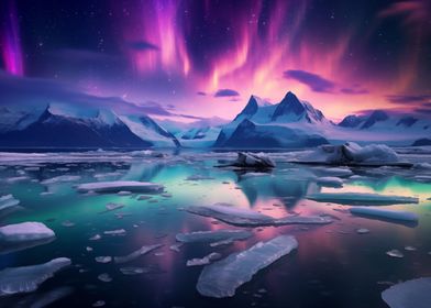 Aurora Borealis Landscape