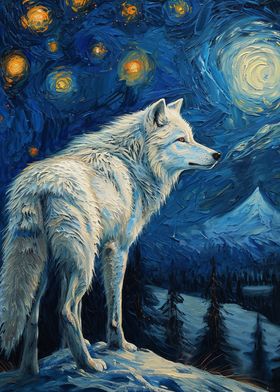 Starlit White Wolf