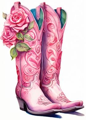 Pink Cowboy Boots 01
