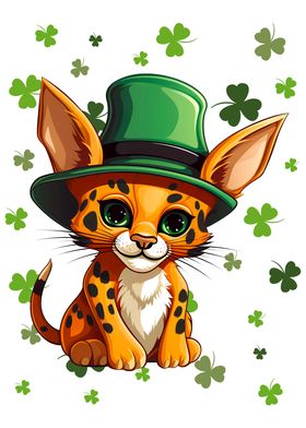 Serval Cat Saint Patrick