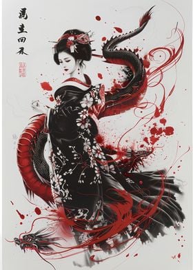 Asian Dragon Geisha