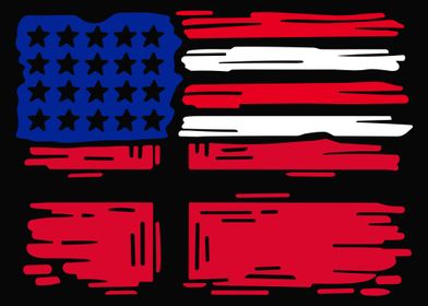 Half American Flag DENMARK
