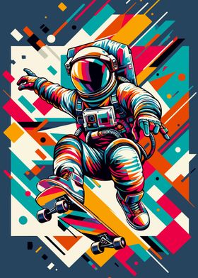 Astronaut skateboard wpap