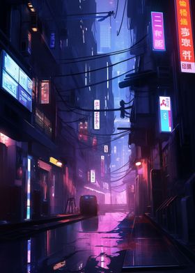 Cyberpunk City Night Style