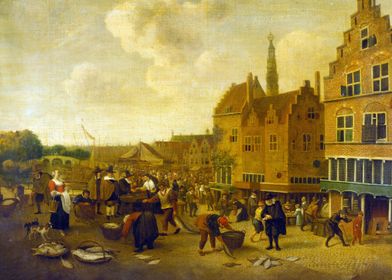 The Fish Market in Leiden 