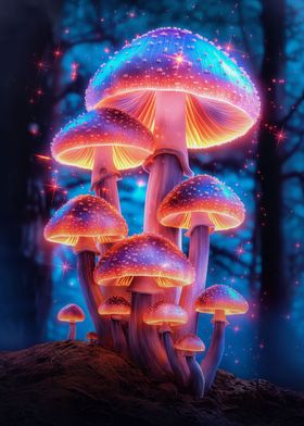 Neon Magic Mushrooms