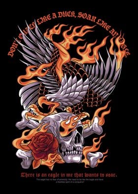 Eagle Skull Trad Tattoo 02