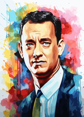Tom Hanks Watercolor Art