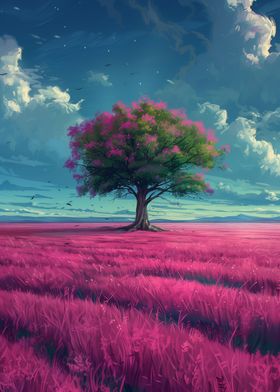 Pink Grass Giant Tree