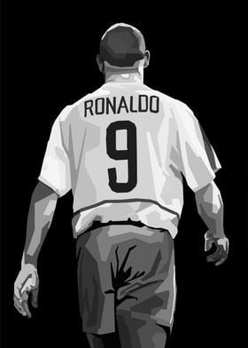 Ronaldo Nazario Back BW