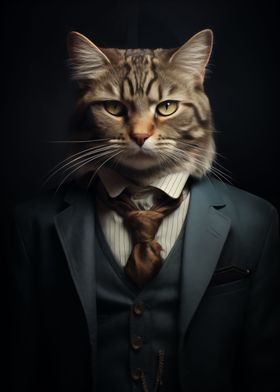 Cat in a suit