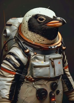 Adorable Penguin Astronaut