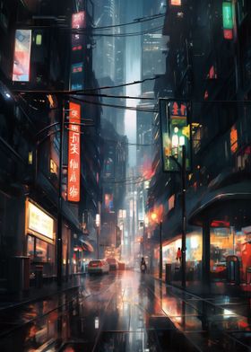 Cyberpunk City Night Style