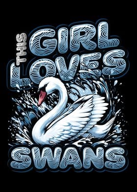 Girls Swan Lover