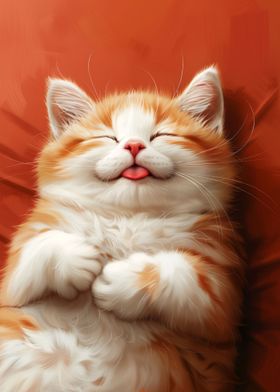 Cute Sleeping Tabby Kitten