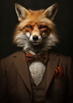 A fox in a suit