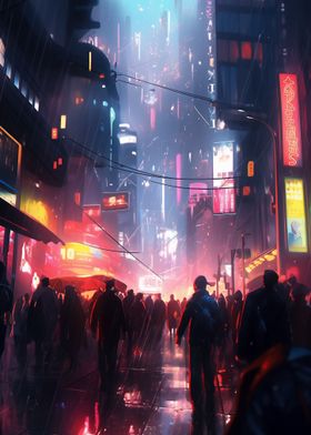 Cyberpunk City Night