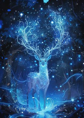 Deer Animal Night Forest