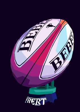 rugby ball wpap art