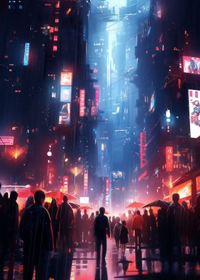 Cyberpunk City Night