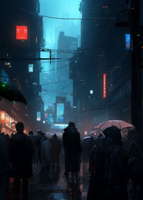 Cyberpunk City Night