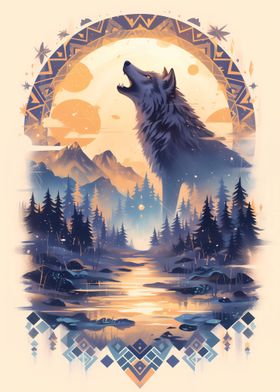 Harmony Wolf Howl at Dusk