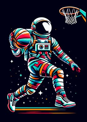 Astronaut play Basketball