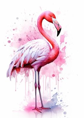 Watercolor Flamingo