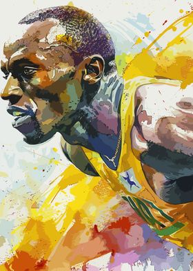 Usain Bolt Watercolor Art