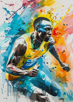 Usain Bolt Color Painting