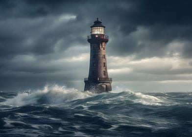 lighthouse wave