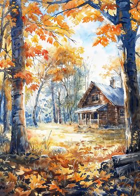 Secluded Autumn Cabin