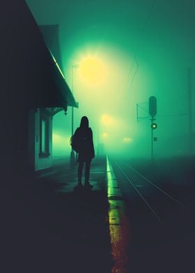 Midnight Train Station