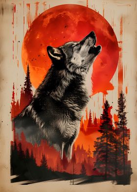 Crimson Moon Wolf Call