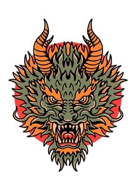 dragon face tattoo