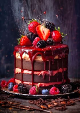 Sweet  strawberry cake