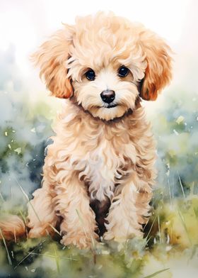 Puppy Poodle in Watercolor