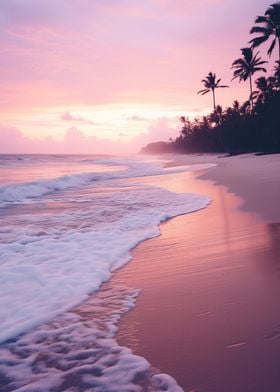 Sandy Beach Ocean Sunset