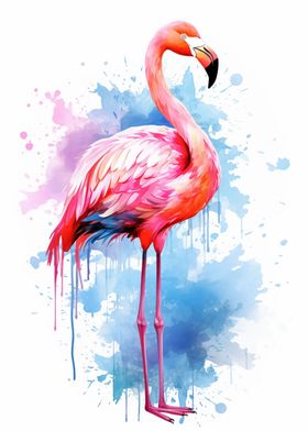 Watercolor Flamingo