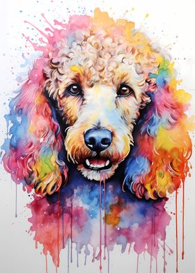 Poodle in Vivid Watercolor