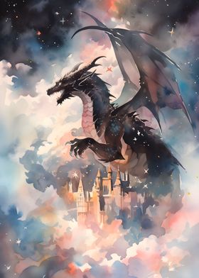 Black Dragon And Castle