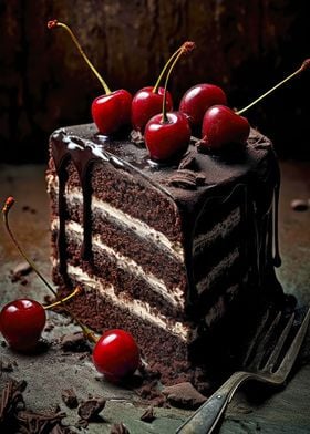 Sweet cherry cake