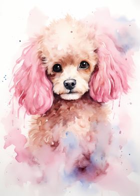 Poodle in Vivid Watercolor