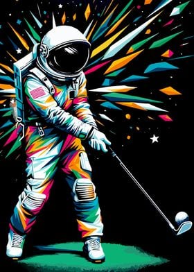 Astronaut plays Golf wpap