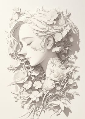 Flowers woman portrait