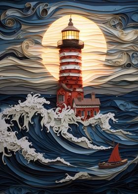  Lighthouse in the storm