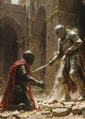 Knight in battle