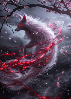 white kitsune fox