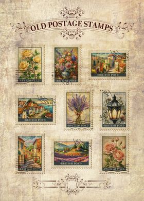 Vintage postage stamps